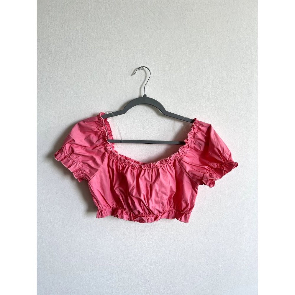 Pink Ruffle Crop Top - Picture 2 of 4